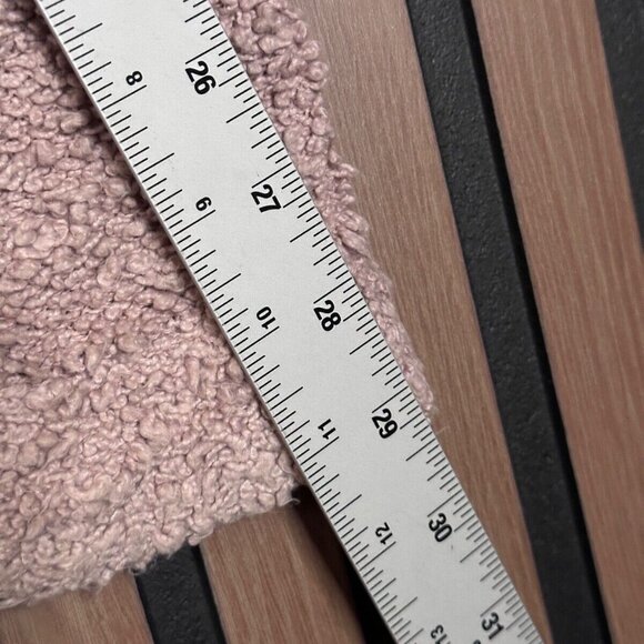 Free People Top Small Womens Pink Terry Fleece High Low Round Neck Fuzzy Sherpa - Picture 4 of 7